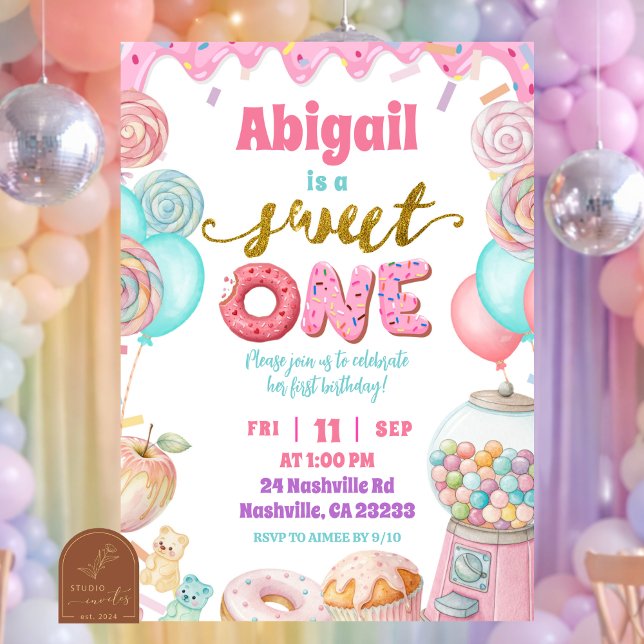 Invitation pour la fête du premier anniversaire de (Créateur téléchargé)