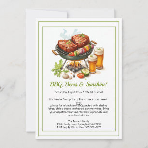 Invitation pour la fête estivale de BBQ et de bièr
