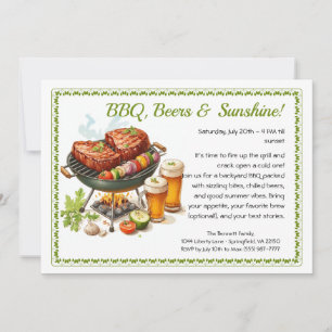 Invitation pour la fête estivale de BBQ et de bièr