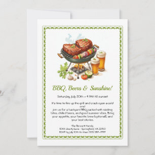 Invitation pour la fête estivale de BBQ et de bièr
