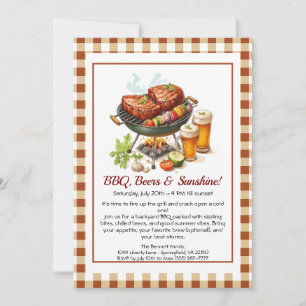 Invitation pour la fête estivale de BBQ et de bièr