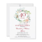 Invitation pour la fête surprise des 40 ans de mar