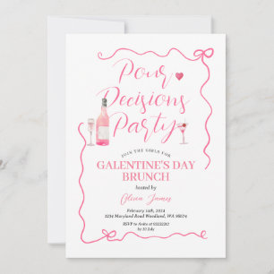 Invitation Pour la partie de décision rose main Valentine Par