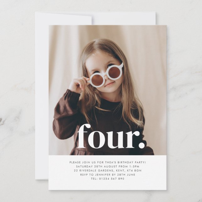 Invitation pour la première année avec quatre phot (Devant)