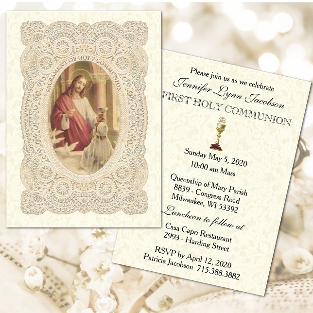 Invitation pour la Première Communion d'une fille  (Créateur téléchargé)