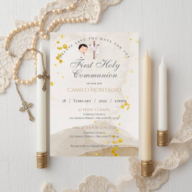 Invitation pour la Première Communion pour Garçon (Créateur téléchargé)