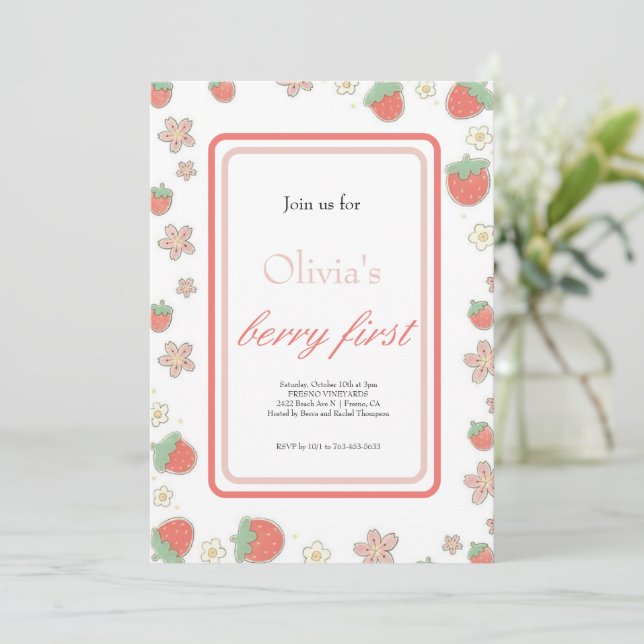 Invitation pour la première fête d'anniversaire au (Debout devant)