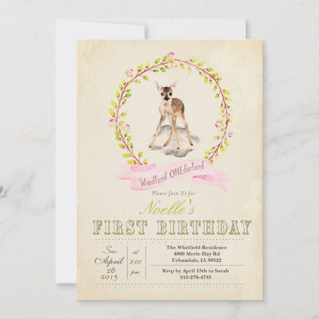 Invitation pour la première fête d'anniversaire de (Devant)