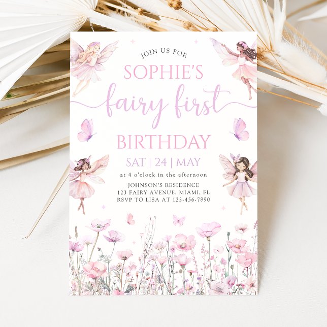 Invitation pour la première fête d'anniversaire de (Créateur téléchargé)