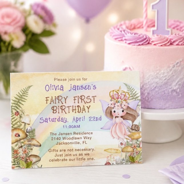Invitation pour la première fête d'anniversaire de (Créateur téléchargé)
