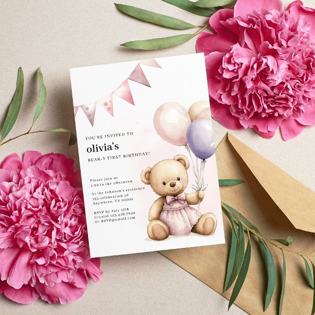 Invitation pour la première fête d'anniversaire de (Créateur téléchargé)
