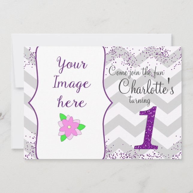 Invitation pour la première fête d'anniversaire Pa (Devant)