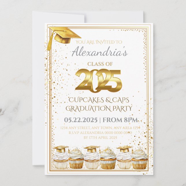 Invitation pour la remise des diplômes Cupcakes &  (Devant)