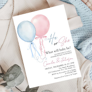 Invitation pour la révélation du sexe avec ballons