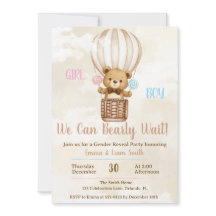 Invitation pour la révélation du sexe de l'ours en
