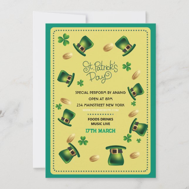 Invitation pour la Saint-Patrick (Devant)