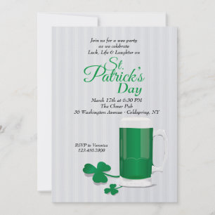 Invitation pour la Saint-Patrick avec une tasse de