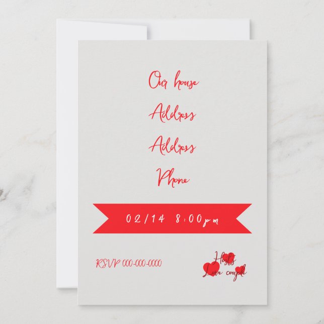 Invitation pour la Saint-Valentin (Dos)