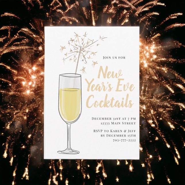 Invitation pour la soirée cocktail du Nouvel An /  (Créateur téléchargé)