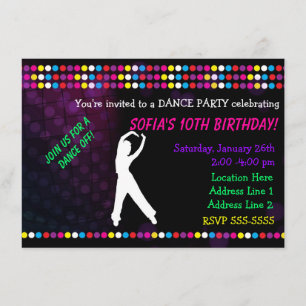 Invitation pour la soirée de danse Just Dance avec