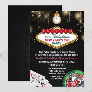 Invitation pour la soirée du Nouvel An au casino d