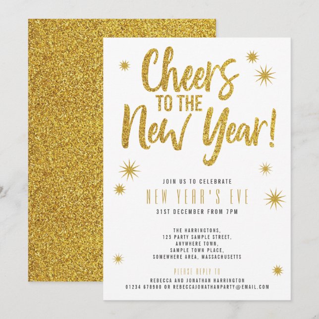 Invitation pour la soirée du Nouvel An blanc avec  (Devant / Derrière)