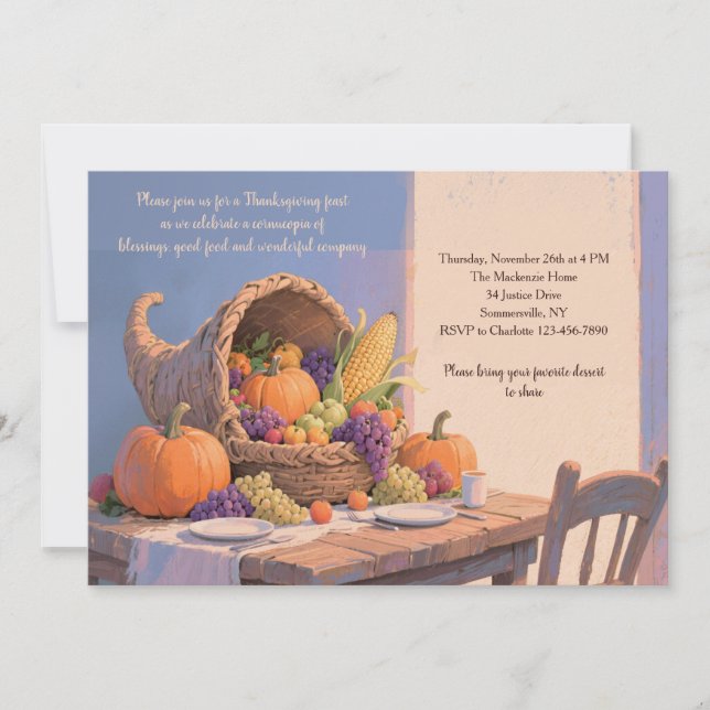Invitation pour la Table de Récolte (Devant)