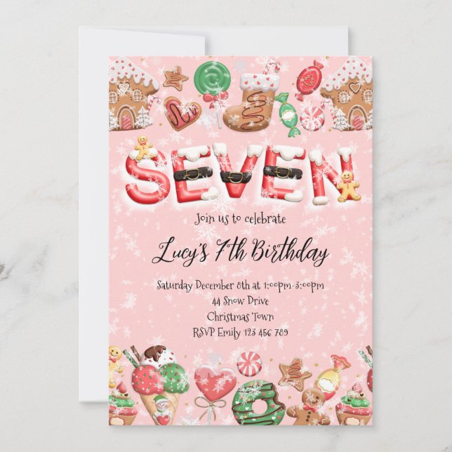 Invitation pour l'anniversaire de 7 ans avec thème (Devant)