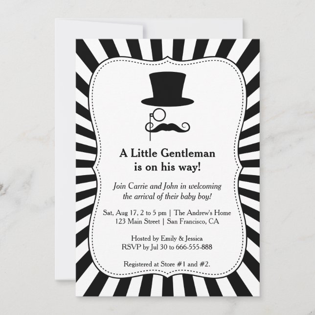 Invitation pour l'anniversaire de bébé garçon, gen (Devant)