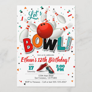 Invitation pour l'anniversaire de Bowling