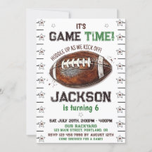 Invitation pour l'anniversaire de football de Game