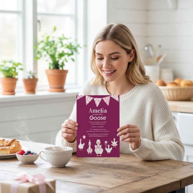 Invitation pour l'anniversaire de Girly Goose (Créateur téléchargé)