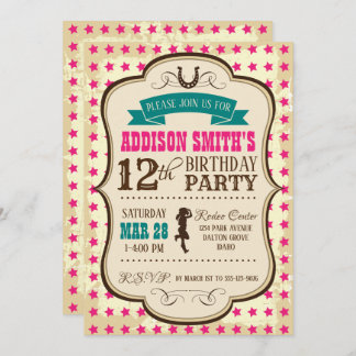 Invitation pour l'anniversaire de la Cowgirl Weste