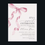 Invitation pour l'anniversaire de la fille au nœud<br><div class="desc">Élevez votre célébration d'anniversaire avec cette décoration de fête à ruban rose Coquette ! Ce design intemporel ajoute une touche d'élégance et de charme à tout événement, avec un ruban magnifiquement conçu orné de teintes roses délicates. Cette collection est sûre d'impressionner vos invités et de créer des souvenirs durables et...</div>