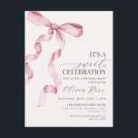 Invitation pour l'anniversaire de la fille au nœud<br><div class="desc">Élevez votre célébration d'anniversaire avec cette décoration de fête à ruban rose Coquette ! Ce design intemporel ajoute une touche d'élégance et de charme à tout événement, avec un ruban magnifiquement conçu orné de teintes roses délicates. Cette collection est sûre d'impressionner vos invités et de créer des souvenirs durables et...</div>