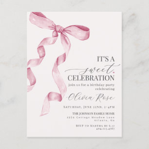 Invitation pour l'anniversaire de la fille au nœud