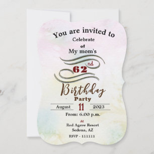 Invitation pour l'anniversaire de la mère