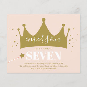 Invitation pour l'anniversaire de la princesse ros