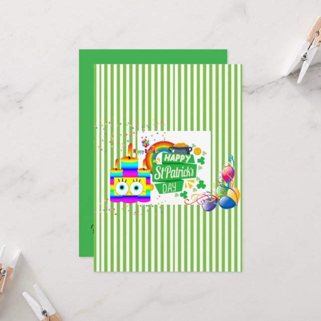Invitation pour l'anniversaire de la Saint-Patrick (Devant/Arrière en situation)