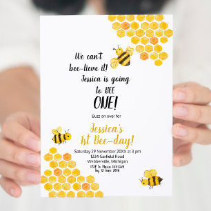 Invitation pour l'anniversaire de l'abeille