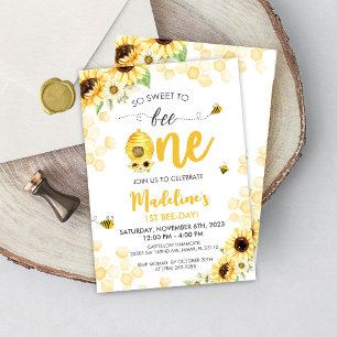 Invitation pour l'anniversaire de l'abeille de mie
