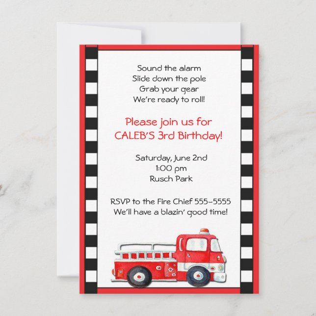 Invitation pour l'anniversaire de l'homme de la ca (Devant)