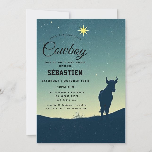 Invitation pour l'anniversaire de l'Ouest de Cowbo (Devant)