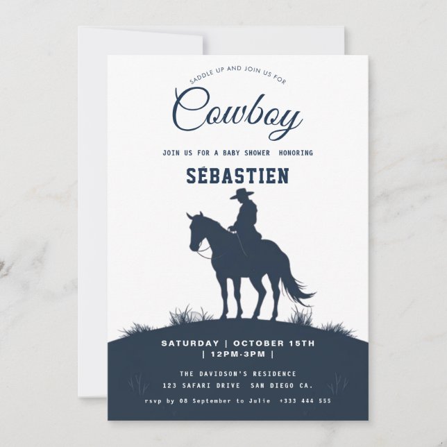 Invitation pour l'anniversaire de l'Ouest de Cowbo (Devant)