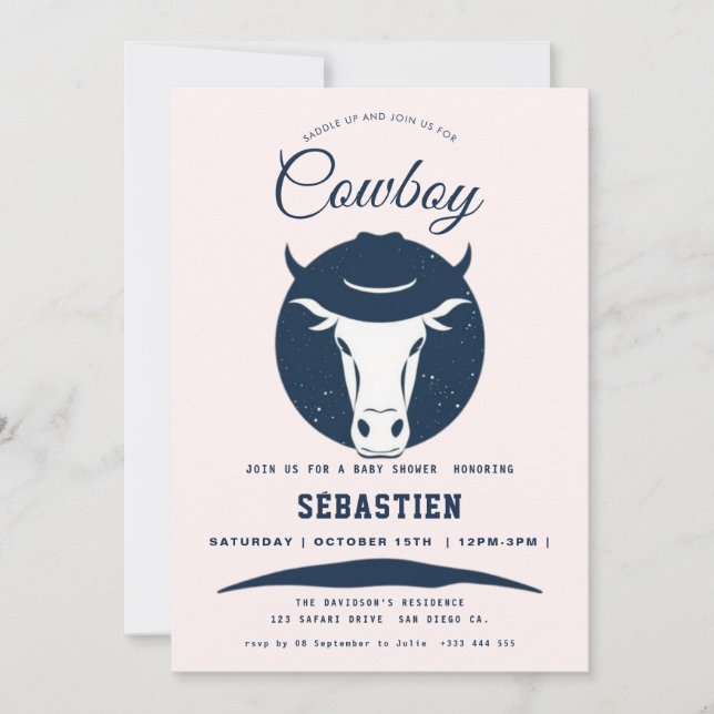 Invitation pour l'anniversaire de l'Ouest de Cowbo (Devant)