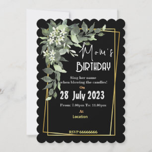 Invitation pour l'anniversaire de maman