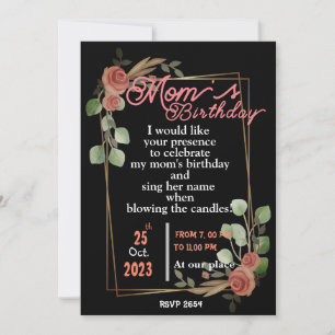 invitation pour l'anniversaire de maman