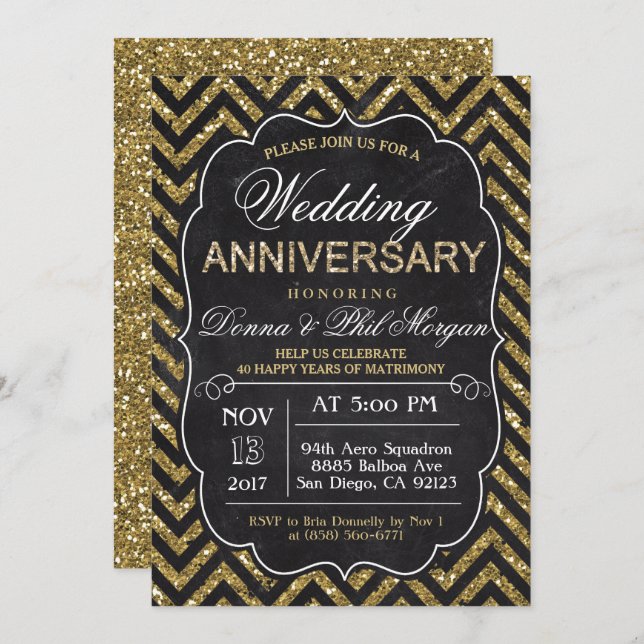 Invitation pour l'anniversaire de mariage à la cra (Devant / Derrière)