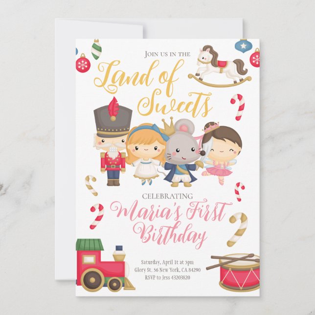 Invitation pour l'anniversaire de noisette d'hiver (Devant)