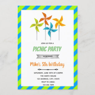 Invitation pour l'anniversaire de Pinwheel